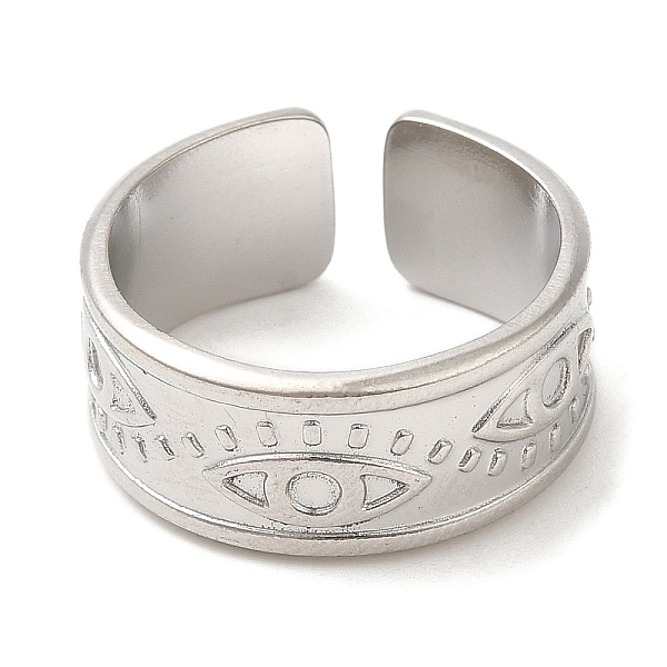 PandaHall 304 Stainless Steel Open Cuff Rings, Eye Pattern, Stainless Steel Color, Inner Diameter: 17.4mm 304 Stainless Steel
PandaHall 304 Stainless Steel Open Cuff Rings, Eye Pattern, Stainless Steel Color, Inner Diameter: 17.4mm 304 Stainless Steel