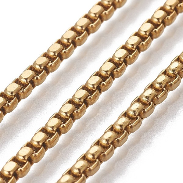 PandaHall 3.28 Feet 304 Stainless Steel Box Chains, Unwelded, Golden, 3x3x1.5~2mm 304 Stainless Steel
PandaHall 3.28 Feet 304 Stainless Steel Box Chains, Unwelded, Golden, 3x3x1.5~2mm 304 Stainless Steel