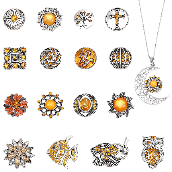 PandaHall CHGCRAFT 16Pcs 16 Style Alloy Rhinestone Snap Buttons, with Enamel and Resin, Jewelry Buttons, Flower & Flat Round & Elephant..., Multicolor
PandaHall CHGCRAFT 16Pcs 16 Style Alloy Rhinestone Snap Buttons, with Enamel and Resin, Jewelry Buttons, Flower & Flat Round & Elephant..., Multicolor