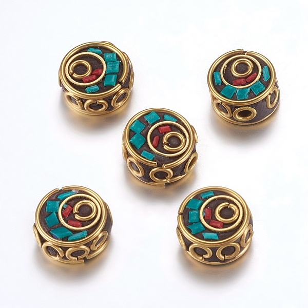 PandaHall Handmade Indonesia Beads, with Brass Findings, Nickel Free, Flat Round, Unplated, Green, 12~13x6~7.5mm, Hole: 2mm Polymer Clay...
PandaHall Handmade Indonesia Beads, with Brass Findings, Nickel Free, Flat Round, Unplated, Green, 12~13x6~7.5mm, Hole: 2mm Polymer Clay...