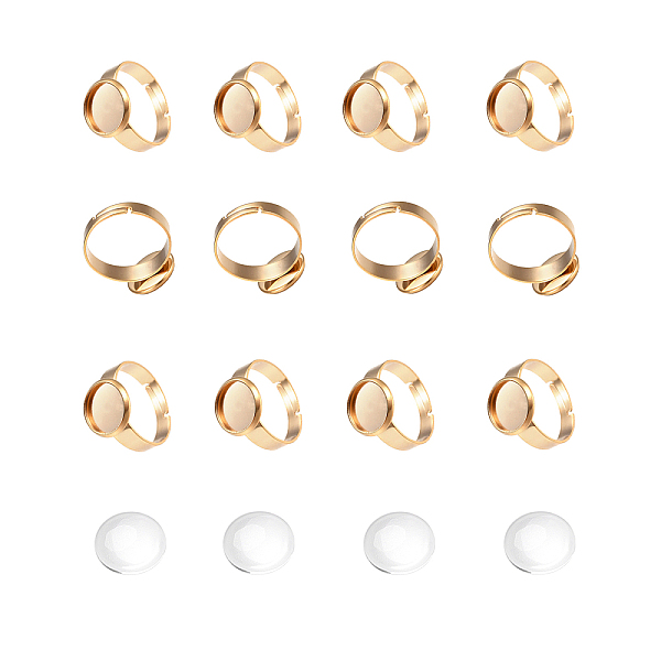 PandaHall UNICRAFTALE 12 Sets 10mm Tray Golden Adjustable Finger Ring Making Kits 304 Stainless Steel Finger Rings Components and..., Clear
PandaHall UNICRAFTALE 12 Sets 10mm Tray Golden Adjustable Finger Ring Making Kits 304 Stainless Steel Finger Rings Components and..., Clear