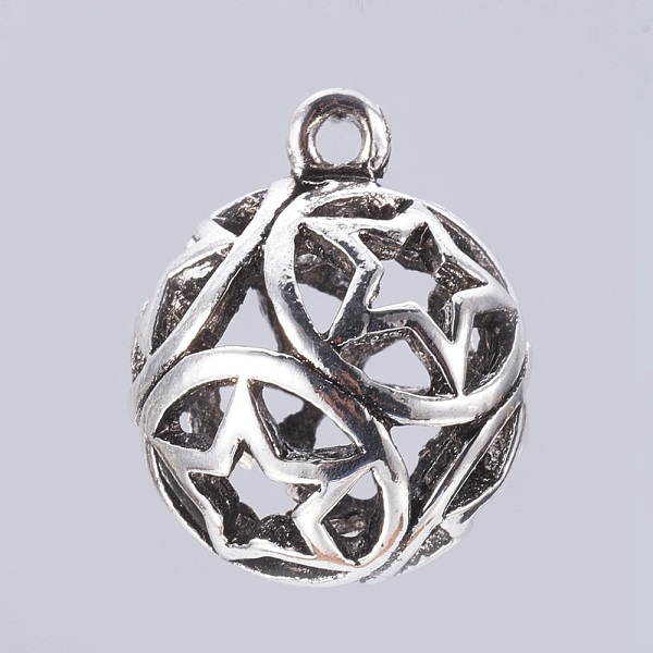 PandaHall Tibetan Style Alloy Pendants, Round with Star, Antique Silver, 30.5x25mm, Hole: 3mm Alloy Round
PandaHall Tibetan Style Alloy Pendants, Round with Star, Antique Silver, 30.5x25mm, Hole: 3mm Alloy Round