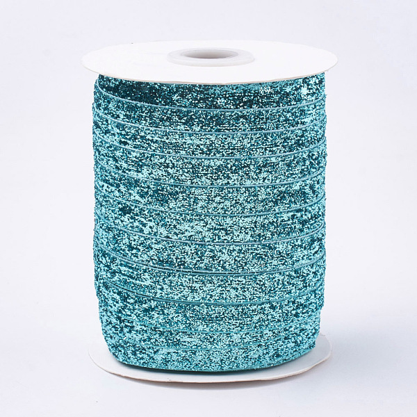 PandaHall Glitter Sparkle Ribbon, Polyester & Nylon Ribbon, Turquoise, 3/8 inch(9.5~10mm), about 50yards/roll(45.72m/roll) Polyester None..., Green
PandaHall Glitter Sparkle Ribbon, Polyester & Nylon Ribbon, Turquoise, 3/8 inch(9.5~10mm), about 50yards/roll(45.72m/roll) Polyester None..., Green