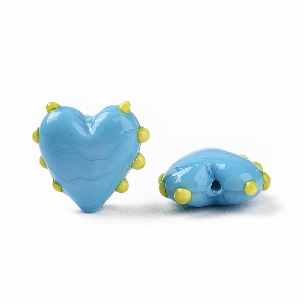 PandaHall Handmade Lampwork Beads, Bumpy, Heart, Deep Sky Blue, 15.5x17x8mm, Hole: 1.4~1.6mm Lampwork Heart
PandaHall Handmade Lampwork Beads, Bumpy, Heart, Deep Sky Blue, 15.5x17x8mm, Hole: 1.4~1.6mm Lampwork Heart