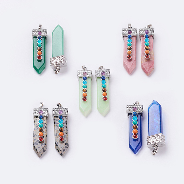 PandaHall Natural & Synthetic Mixed Stone with Synthetic & Natural Natural & Synthetic Mixed Stone Chakra Big Pendants, Sword, Platinum...
PandaHall Natural & Synthetic Mixed Stone with Synthetic & Natural Natural & Synthetic Mixed Stone Chakra Big Pendants, Sword, Platinum...