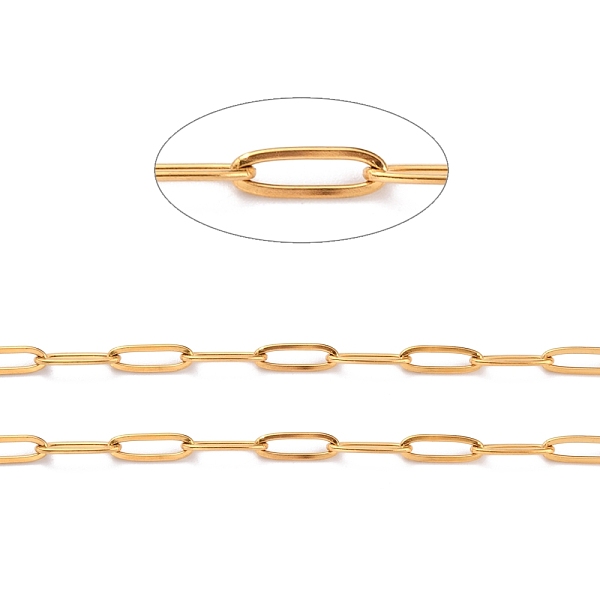 PandaHall 3.28 Feet Ion Plating(IP) 304 Stainless Steel Paperclip Chains, Soldered, Golden, Link: 12x4x1mm 304 Stainless Steel
PandaHall 3.28 Feet Ion Plating(IP) 304 Stainless Steel Paperclip Chains, Soldered, Golden, Link: 12x4x1mm 304 Stainless Steel