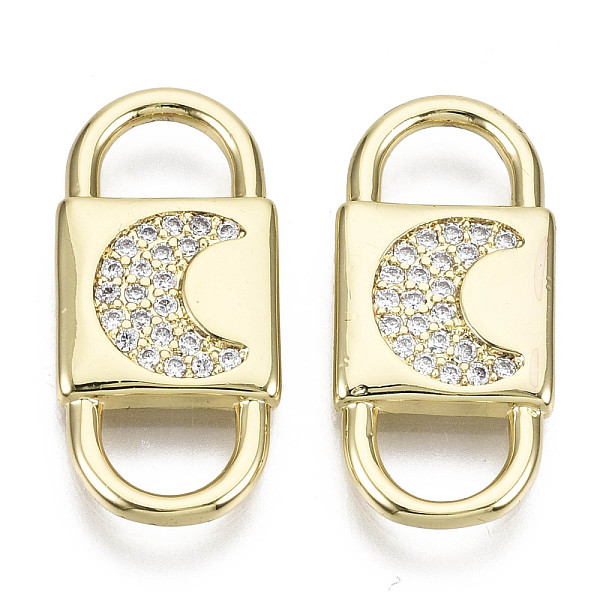 PandaHall Brass Micro Pave Clear Cubic Zirconia Links Connectors, Nickel Free, Lock with Moon, Real 16K Gold Plated, 22x10x2mm, Hole: 6x4mm...
PandaHall Brass Micro Pave Clear Cubic Zirconia Links Connectors, Nickel Free, Lock with Moon, Real 16K Gold Plated, 22x10x2mm, Hole: 6x4mm...