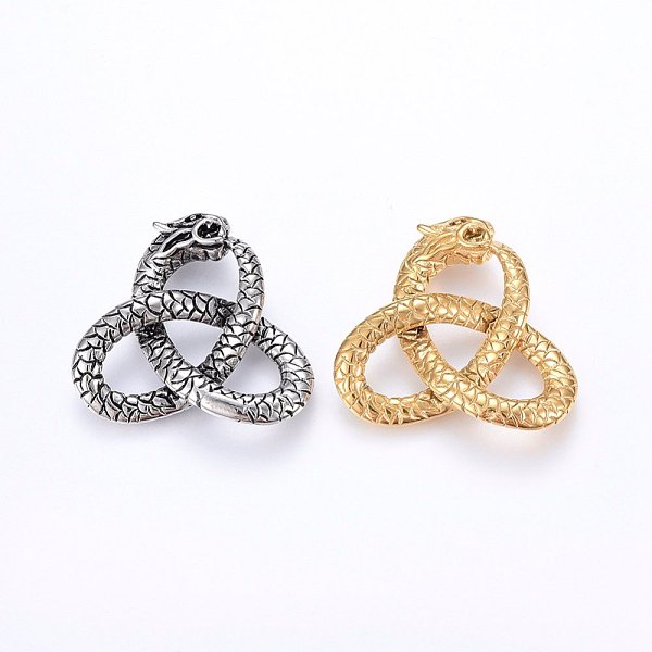 PandaHall 304 Stainless Steel Multi-Strand Links, Dragon, Mixed Color, 34x38x7mm, Hole: 6~13mm 304 Stainless Steel Dragon 
PandaHall 304 Stainless Steel Multi-Strand Links, Dragon, Mixed Color, 34x38x7mm, Hole: 6~13mm 304 Stainless Steel Dragon