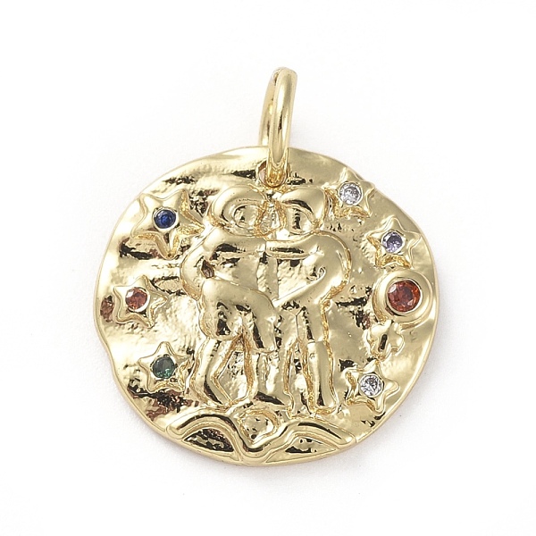 PandaHall Brass Micro Pave Cubic Zirconia Pendants, with Jump Rings, Flat Round, Constellation, Colorful, Golden, Gemini, 14~15x2mm, Hole...
PandaHall Brass Micro Pave Cubic Zirconia Pendants, with Jump Rings, Flat Round, Constellation, Colorful, Golden, Gemini, 14~15x2mm, Hole...