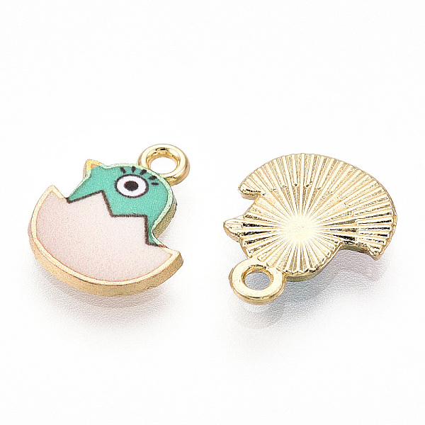PandaHall Printed Light Gold Tone Alloy Pendants, Chick in Egg Charms, Turquoise, 15.5x12.5x2mm, Hole: 1.6mm Alloy Chick Green
PandaHall Printed Light Gold Tone Alloy Pendants, Chick in Egg Charms, Turquoise, 15.5x12.5x2mm, Hole: 1.6mm Alloy Chick Green