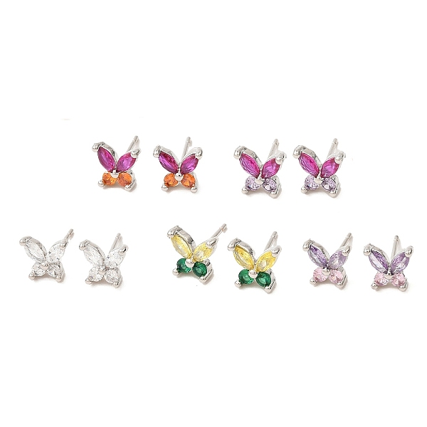 PandaHall Butterfly Platinum Brass Stud Earrings, with Clear Cubic Zirconia, Long-Lasting Plated, Lead Free & Cadmium Free, Mixed Color..., Multicolor
PandaHall Butterfly Platinum Brass Stud Earrings, with Clear Cubic Zirconia, Long-Lasting Plated, Lead Free & Cadmium Free, Mixed Color..., Multicolor
