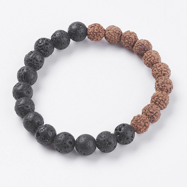 PandaHall Natural Lava Rock and Rudraksha Beads Stretch Bracelets, 2 inch(51mm) Mixed Stone
PandaHall Natural Lava Rock and Rudraksha Beads Stretch Bracelets, 2 inch(51mm) Mixed Stone