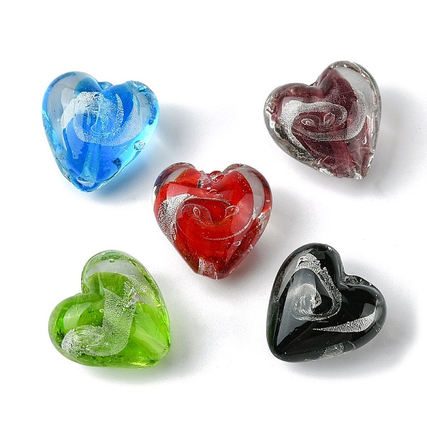 PandaHall Handmade Silver Foil Glass Beads, Heart, Mixed Color, 20x21x12.5mm, Hole: 1.8mm Foil Glass Heart Multicolor
PandaHall Handmade Silver Foil Glass Beads, Heart, Mixed Color, 20x21x12.5mm, Hole: 1.8mm Foil Glass Heart Multicolor