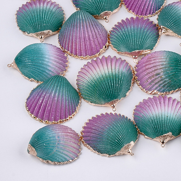 PandaHall Spray Paint & Electroplate Sea Shell Pendants, with Brass Findings, Golden, Plum, 35~50x31~41x12~17mm, Hole: 1.5mm Other Sea Shell..., Purple
PandaHall Spray Paint & Electroplate Sea Shell Pendants, with Brass Findings, Golden, Plum, 35~50x31~41x12~17mm, Hole: 1.5mm Other Sea Shell..., Purple