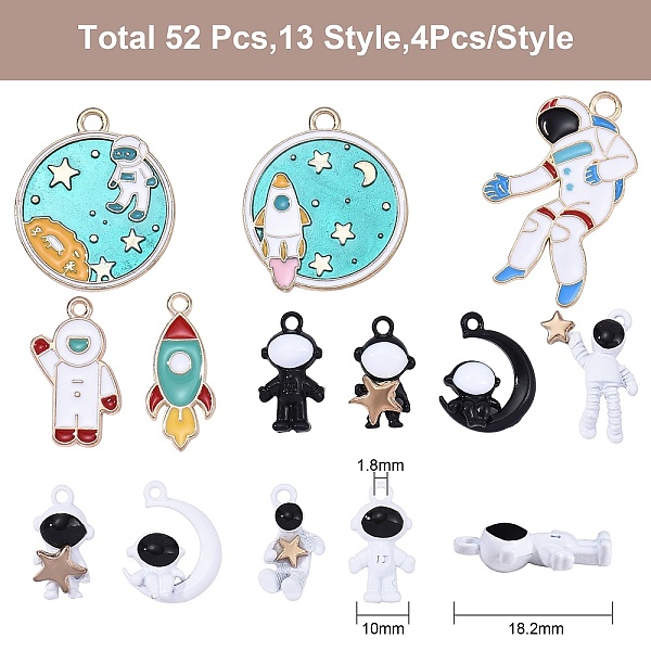 PandaHall 52Pcs 13 Style Alloy Enamel Pendant and Baking Painted Pendant Sets, Astronautic, Mixed Color, 4pcs/style Alloy+Enamel Mixed..., Multicolor
PandaHall 52Pcs 13 Style Alloy Enamel Pendant and Baking Painted Pendant Sets, Astronautic, Mixed Color, 4pcs/style Alloy+Enamel Mixed..., Multicolor