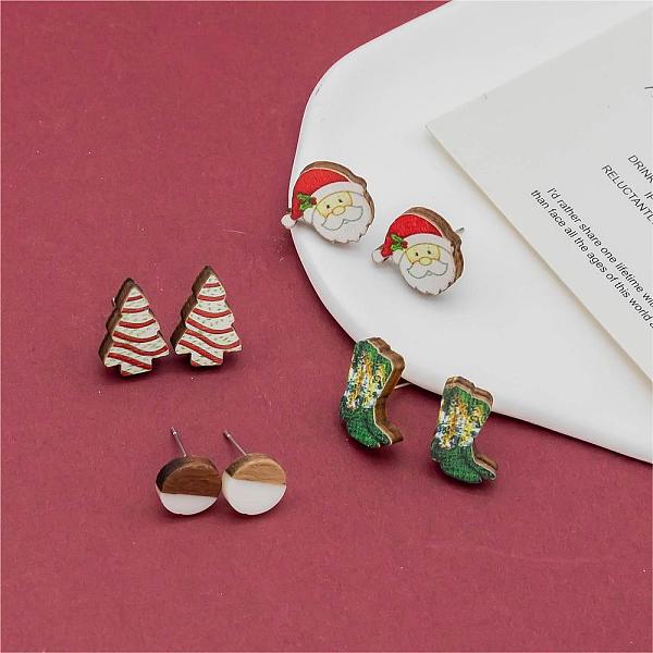 PandaHall 4 Pairs Santa Claus & Boot & Christmas Tree Printed Wood Stud Earrings, Flat Round Wood & Resin Earring, Mixed Color..., Multicolor
PandaHall 4 Pairs Santa Claus & Boot & Christmas Tree Printed Wood Stud Earrings, Flat Round Wood & Resin Earring, Mixed Color..., Multicolor