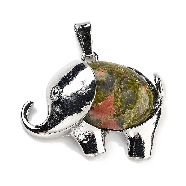 PandaHall Natural Unakite Pendants, Elephant Charms with Alloy Findings, Platinum, 29x37~37.5x9.5~10mm, Hole: 3x9mm Unakite Elephant
PandaHall Natural Unakite Pendants, Elephant Charms with Alloy Findings, Platinum, 29x37~37.5x9.5~10mm, Hole: 3x9mm Unakite Elephant