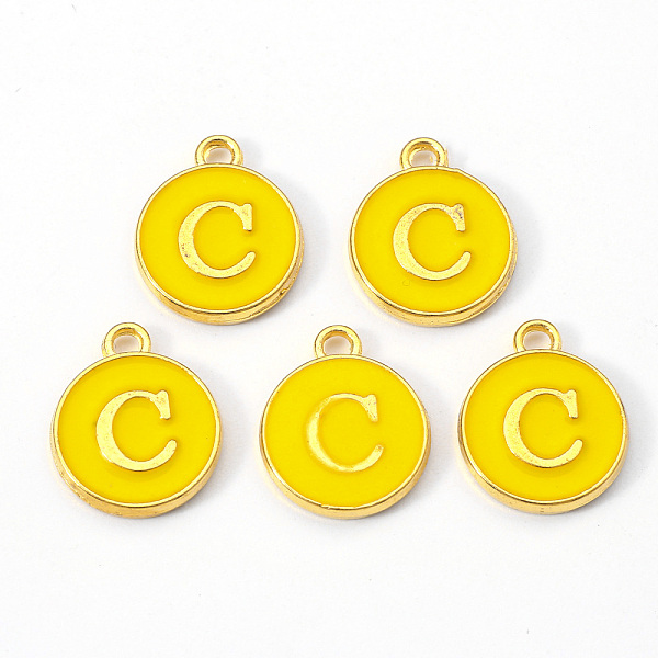 PandaHall Golden Plated Alloy Enamel Charms, Enamelled Sequins, Flat Round with Letter, Gold, Letter.C, 14x12x2mm, Hole: 1.5mm Alloy+Enamel...
PandaHall Golden Plated Alloy Enamel Charms, Enamelled Sequins, Flat Round with Letter, Gold, Letter.C, 14x12x2mm, Hole: 1.5mm Alloy+Enamel...