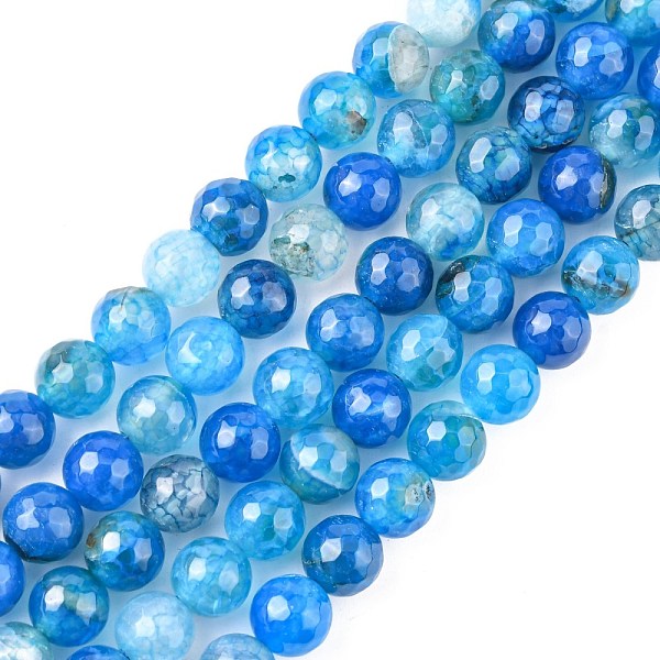 PandaHall Natural Crackle Agate Bead Strands, Round, Grade A, Faceted, Dyed & Heated, Blue, 8mm, Hole: 1mm, about 47pcs/strand, 15 inch...
PandaHall Natural Crackle Agate Bead Strands, Round, Grade A, Faceted, Dyed & Heated, Blue, 8mm, Hole: 1mm, about 47pcs/strand, 15 inch...