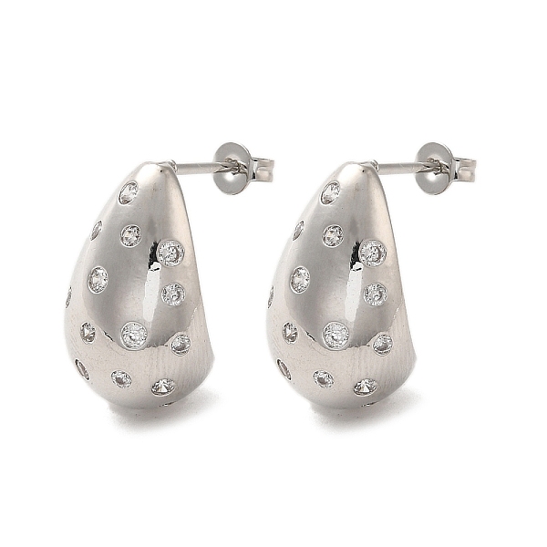 PandaHall Brass with Cubic Zirconia Stud Earrings, Teardrop, Lead Free & Cadmium Free, Long-Lasting Plated, Platinum, 20x12mm Cubic Zirconia..., Clear
PandaHall Brass with Cubic Zirconia Stud Earrings, Teardrop, Lead Free & Cadmium Free, Long-Lasting Plated, Platinum, 20x12mm Cubic Zirconia..., Clear