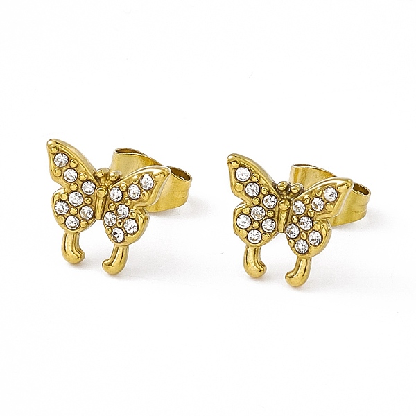 PandaHall Crystal Rhinestone Butterfly Stud Earrings, Vacuum Plating 304 Stainless Steel Jewelry for Women, Golden, 9x10mm, Pin: 0.8mm..., Clear
PandaHall Crystal Rhinestone Butterfly Stud Earrings, Vacuum Plating 304 Stainless Steel Jewelry for Women, Golden, 9x10mm, Pin: 0.8mm..., Clear