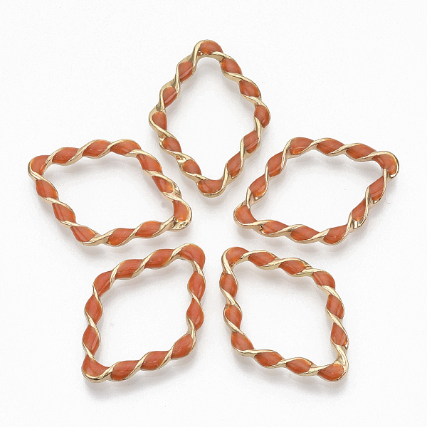 PandaHall Eco-Friendly Alloy Linking Rings, with Enamel, Twist Rhombus, Light Gold, Coral, 36x25.5x4mm, Diagonal Length: 36mm, Side Length..., Red
PandaHall Eco-Friendly Alloy Linking Rings, with Enamel, Twist Rhombus, Light Gold, Coral, 36x25.5x4mm, Diagonal Length: 36mm, Side Length..., Red