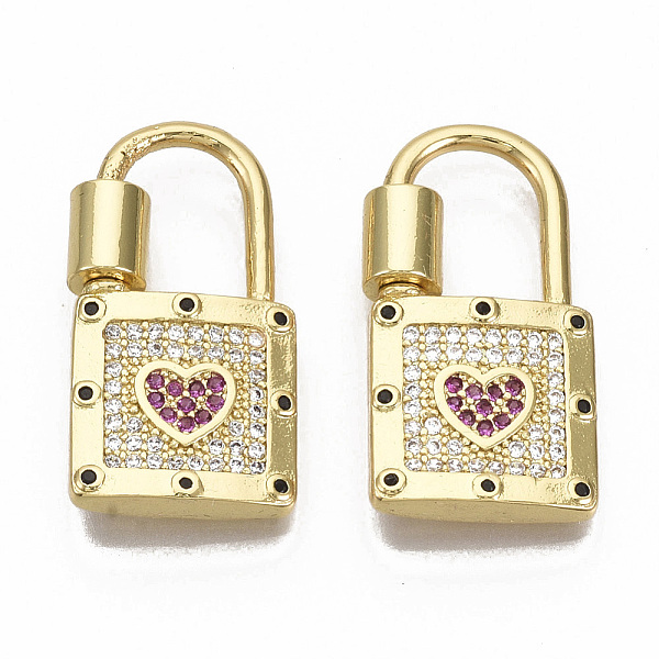 PandaHall Brass Micro Pave Cubic Zirconia Screw Carabiner Lock Charm, for Necklaces Making, Nickel Free, Lock, Real 16K Gold Plated..., Clear
PandaHall Brass Micro Pave Cubic Zirconia Screw Carabiner Lock Charm, for Necklaces Making, Nickel Free, Lock, Real 16K Gold Plated..., Clear