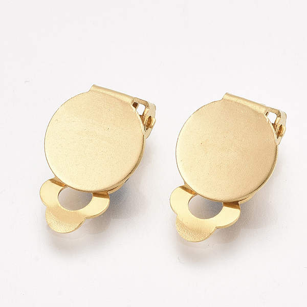 PandaHall 304 Stainless Steel Clip-on Earring Findings, with Round Flat Pad, Flat Round, Golden, Tray: 10mm, 18x10x6mm, Hole: 3mm 304...
PandaHall 304 Stainless Steel Clip-on Earring Findings, with Round Flat Pad, Flat Round, Golden, Tray: 10mm, 18x10x6mm, Hole: 3mm 304...