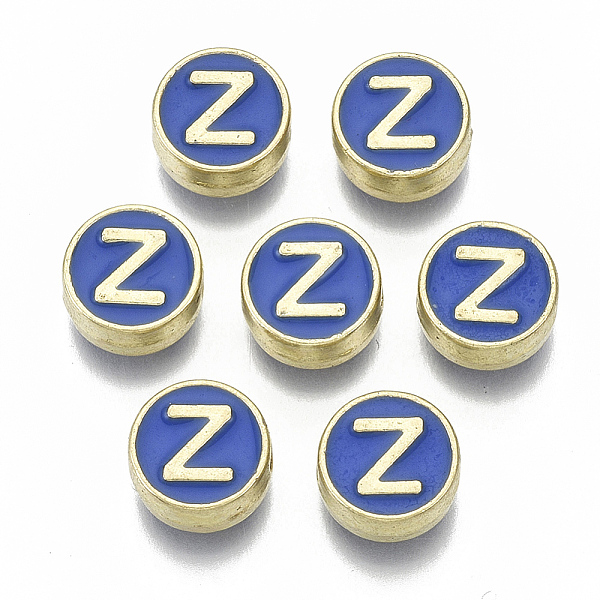 PandaHall Alloy Enamel Beads, Cadmium Free & Nickel Free & Lead Free, Flat Round with Initial Letters, Light Gold, Letter.Z, 8x4mm, Hole..., Blue
PandaHall Alloy Enamel Beads, Cadmium Free & Nickel Free & Lead Free, Flat Round with Initial Letters, Light Gold, Letter.Z, 8x4mm, Hole..., Blue