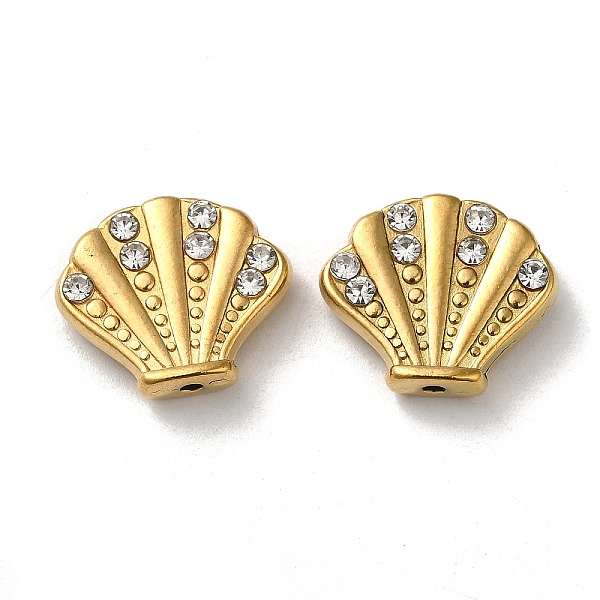 PandaHall 304 Stainless Steel Rhinestone Beads, Shell Shapes, Real 18K Gold Plated, 13.5x16x4mm, Hole: 1.2mm Stainless Steel+Rhinestone...
PandaHall 304 Stainless Steel Rhinestone Beads, Shell Shapes, Real 18K Gold Plated, 13.5x16x4mm, Hole: 1.2mm Stainless Steel+Rhinestone...