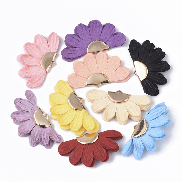 PandaHall Faux Suede Pendants Decorations, with Rose Gold Tone Iron Ribbon Ends, Fan Flower, Mixed Color, 20.5~22.5x36.5~39.5x3.5mm, Hole..., Multicolor
PandaHall Faux Suede Pendants Decorations, with Rose Gold Tone Iron Ribbon Ends, Fan Flower, Mixed Color, 20.5~22.5x36.5~39.5x3.5mm, Hole..., Multicolor