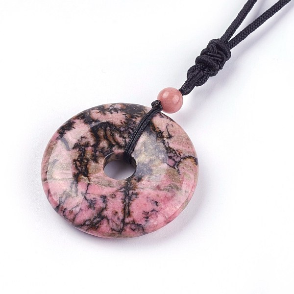 PandaHall Adjustable Natural Rhodonite Pendant Necklaces, with Nylon Theard, Donut/Pi Disc, 23.6 inch~24.8 inch(60~63cm), Donut: 40x6~9mm...
PandaHall Adjustable Natural Rhodonite Pendant Necklaces, with Nylon Theard, Donut/Pi Disc, 23.6 inch~24.8 inch(60~63cm), Donut: 40x6~9mm...
