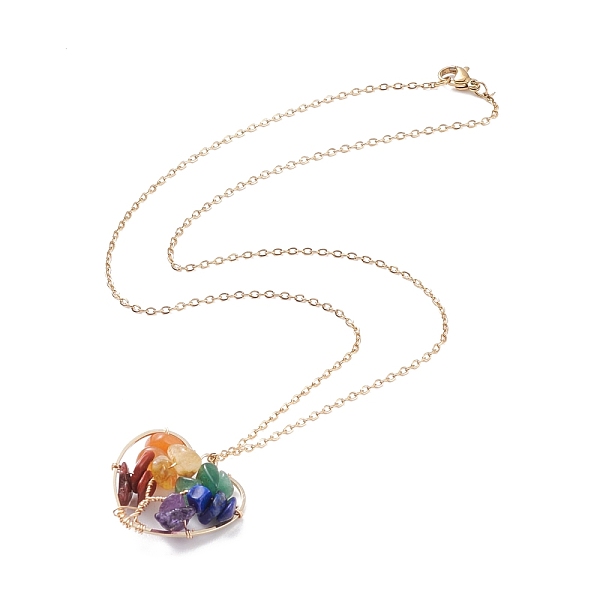 PandaHall Natural Gemstone Chips Heart with Tree of Life Pendant Necklace, Brass Wire Wrap Jewelry for Women, Light Gold, 17.72 inch(45cm)...
PandaHall Natural Gemstone Chips Heart with Tree of Life Pendant Necklace, Brass Wire Wrap Jewelry for Women, Light Gold, 17.72 inch(45cm)...