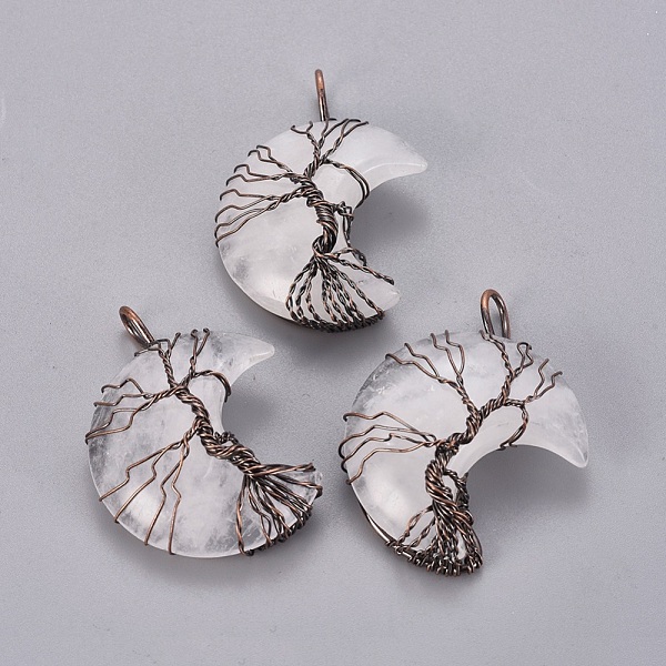 PandaHall Natural Quartz Crystal Tree of Life Wire Wrapped Pendants, Rock Crystal, with Brass Findings, Crescent Moon, Red Copper...
PandaHall Natural Quartz Crystal Tree of Life Wire Wrapped Pendants, Rock Crystal, with Brass Findings, Crescent Moon, Red Copper...