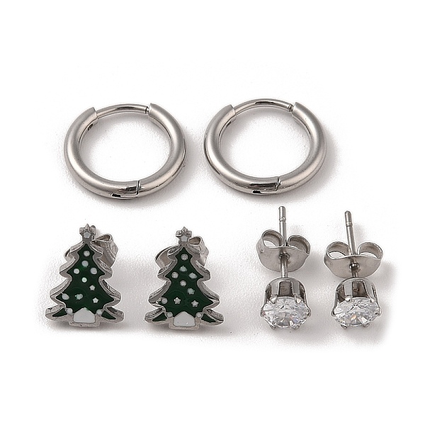 PandaHall 3 Pairs 3 Styles Christmas 304 Stainless Steel Hoop & Studs Earrings Set for Women, with Enamel & Cubic Zirconia, Stainless Steel...
PandaHall 3 Pairs 3 Styles Christmas 304 Stainless Steel Hoop & Studs Earrings Set for Women, with Enamel & Cubic Zirconia, Stainless Steel...