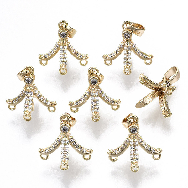 PandaHall Brass Micro Pave Cubic Zirconia Peg Bails Charms, for Half Drilled Bead, with Brass Snap on Bails and Loop, Nickel Free, Real 18K..., Clear
PandaHall Brass Micro Pave Cubic Zirconia Peg Bails Charms, for Half Drilled Bead, with Brass Snap on Bails and Loop, Nickel Free, Real 18K..., Clear