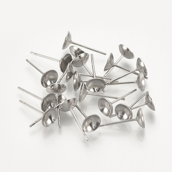 PandaHall 304 Stainless Steel Stud Earring Findings, Half Round, Stainless Steel Color, 4mm, Pin: 0.8mm 304 Stainless Steel Half Round
PandaHall 304 Stainless Steel Stud Earring Findings, Half Round, Stainless Steel Color, 4mm, Pin: 0.8mm 304 Stainless Steel Half Round
