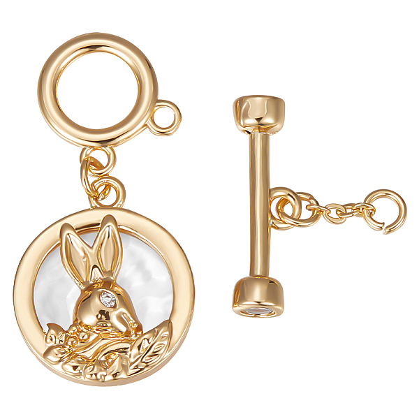 PandaHall Beebeecraft 3Pcs Shell Toggle Clasps, with Brass Crystal Rhinestone Findings, Flat Round with Rabbit, Real 18K Gold Plated, 41.5mm...
PandaHall Beebeecraft 3Pcs Shell Toggle Clasps, with Brass Crystal Rhinestone Findings, Flat Round with Rabbit, Real 18K Gold Plated, 41.5mm...