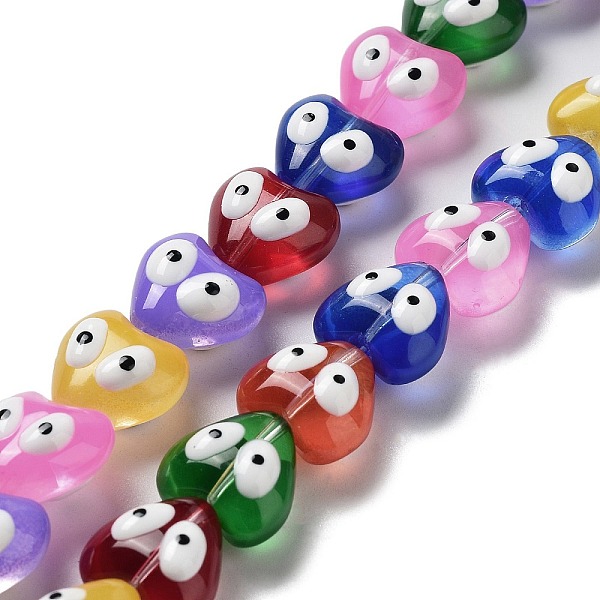 PandaHall Transparent Glass Beads Strands, with Enamel, Heart with Evil Eye, Colorful, 14x14x9mm, Hole: 1mm, about 30pcs/strand, 12.28''...
PandaHall Transparent Glass Beads Strands, with Enamel, Heart with Evil Eye, Colorful, 14x14x9mm, Hole: 1mm, about 30pcs/strand, 12.28''...