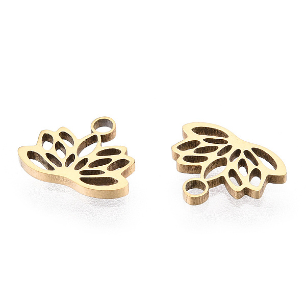 PandaHall Ion Plating(IP) 304 Stainless Steel Charms, Lotus Charms, Real 18K Gold Plated, 7.5x9.5x1mm, Hole: 1.4mm 304 Stainless Steel...
PandaHall Ion Plating(IP) 304 Stainless Steel Charms, Lotus Charms, Real 18K Gold Plated, 7.5x9.5x1mm, Hole: 1.4mm 304 Stainless Steel...