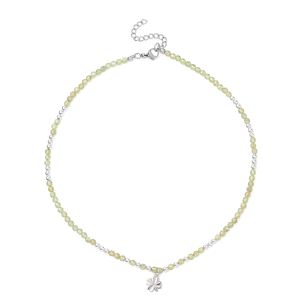 PandaHall Brass Clover Pendant Necklace, Natural Peridot & Synthetic Hematite Beaded Necklace, Platinum, 16.50 inch(41.9cm) Peridot
PandaHall Brass Clover Pendant Necklace, Natural Peridot & Synthetic Hematite Beaded Necklace, Platinum, 16.50 inch(41.9cm) Peridot
