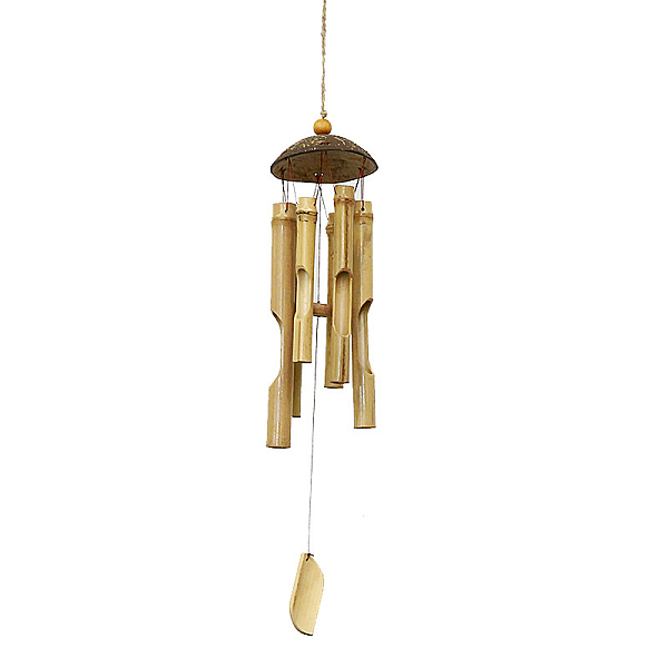PandaHall Bamboo Tube Wind Chimes, Coconut Wooden Pendant Decorations, Goldenrod, 640x100mm Bamboo Leaf Gold
PandaHall Bamboo Tube Wind Chimes, Coconut Wooden Pendant Decorations, Goldenrod, 640x100mm Bamboo Leaf Gold
