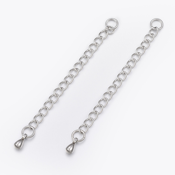 PandaHall 304 Stainless Steel Chain Extender, Curb Chains, with Teardrop Charms, Stainless Steel Color, 62x3mm, Hole: 3.5mm, Jump Rings...
PandaHall 304 Stainless Steel Chain Extender, Curb Chains, with Teardrop Charms, Stainless Steel Color, 62x3mm, Hole: 3.5mm, Jump Rings...