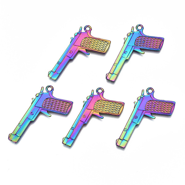 PandaHall Rainbow Color Alloy Pendants, Cadmium Free & Lead Free, Handgun, 23x41x2mm, Hole: 2mm Alloy Others
PandaHall Rainbow Color Alloy Pendants, Cadmium Free & Lead Free, Handgun, 23x41x2mm, Hole: 2mm Alloy Others