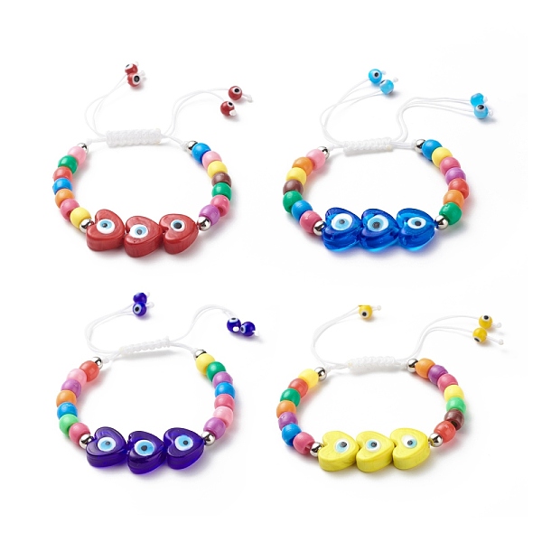 PandaHall Lampwork Heart with Evil Eye Braided Bead Bracelet, Adjustable Bracelet for Women, Mixed Color, Inner Diameter: 1-7/8~3-5/8 inch..., Multicolor
PandaHall Lampwork Heart with Evil Eye Braided Bead Bracelet, Adjustable Bracelet for Women, Mixed Color, Inner Diameter: 1-7/8~3-5/8 inch..., Multicolor
