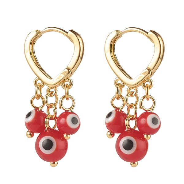 PandaHall Evil Eye Lampwork Round Beads Dangle Hoop Earrings, Brass Heart Earrings for Girl Women, Golden, Red, 31x15mm, Pin: 1mm Lampwork...
PandaHall Evil Eye Lampwork Round Beads Dangle Hoop Earrings, Brass Heart Earrings for Girl Women, Golden, Red, 31x15mm, Pin: 1mm Lampwork...