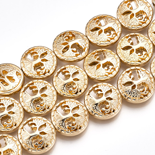 PandaHall Electroplate Non-magnetic Synthetic Hematite Beads Strands, Flat Round with Tree of Life, Light Gold Plated, 12~13x4.5mm, Hole...
PandaHall Electroplate Non-magnetic Synthetic Hematite Beads Strands, Flat Round with Tree of Life, Light Gold Plated, 12~13x4.5mm, Hole...