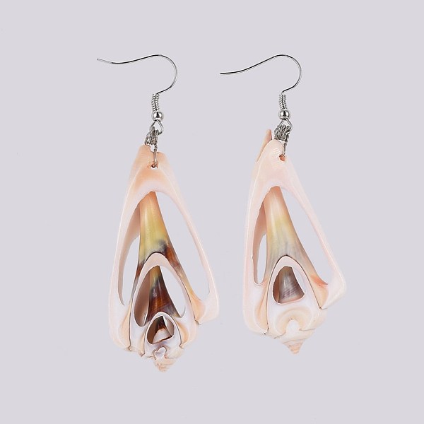 PandaHall Shell Dangle Earrings, with Brass Earring Hooks, Platinum, 71~74mm, Pin: 0.8mm Shell
PandaHall Shell Dangle Earrings, with Brass Earring Hooks, Platinum, 71~74mm, Pin: 0.8mm Shell