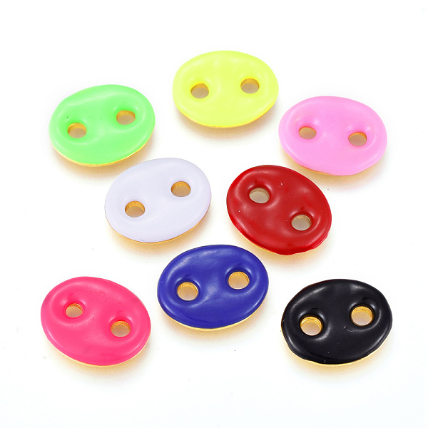 PandaHall Brass Buttons, with Enamel, Real 18K Gold Plated, Long-Lasting Plated, 2-Hole, Oval, Mixed Color, 19.5x15x3mm, Hole: 3mm..., Multicolor
PandaHall Brass Buttons, with Enamel, Real 18K Gold Plated, Long-Lasting Plated, 2-Hole, Oval, Mixed Color, 19.5x15x3mm, Hole: 3mm..., Multicolor