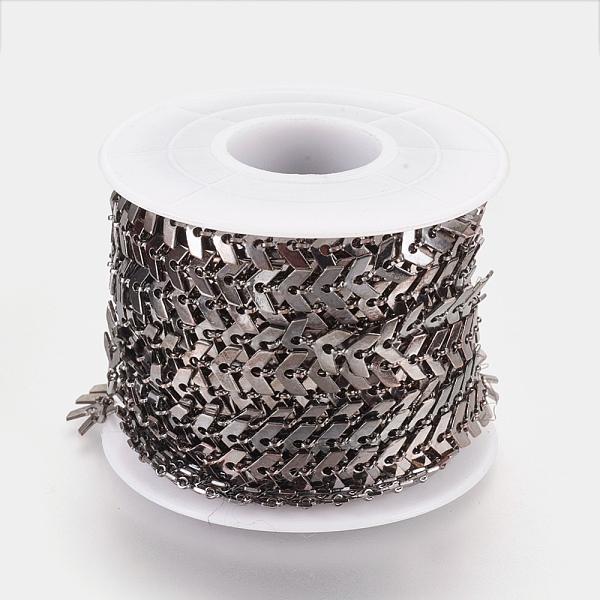 PandaHall Brass Chains, Soldered, with Spool, Fishbone, Gunmetal, 7x6mm, about 32.8 Feet(10m)/roll Brass
PandaHall Brass Chains, Soldered, with Spool, Fishbone, Gunmetal, 7x6mm, about 32.8 Feet(10m)/roll Brass